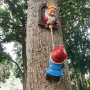 Outdoor Climbing Gnomes Tree Decor Cute Gnome Garden Statue Dwarf Sculpture