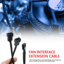 CPU PC Case Fan 4 Pin Extension Y Splitter Cable 4 Pin to 3/4 Pin (Black)