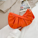 Small Shoulder Bags for Women Solid Color Pleated Cloud Underarm Handbag Totes