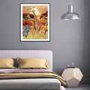 5D DIY Full Drill Round Shape Giraffe Rhinestone Diamond Drawing for Home Room