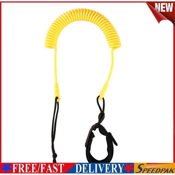 10 Feet Coiled SUP Leash Stand Up Paddle Board Surfboard Leash (Yellow) #F