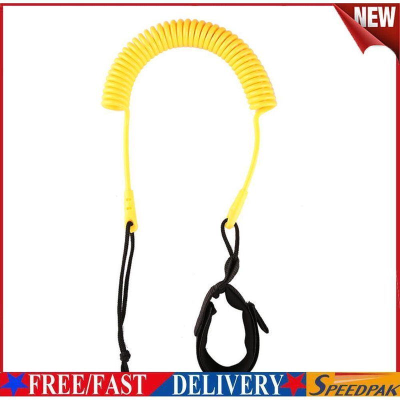 10 Feet Coiled SUP Leash Stand Up Paddle Board Surfboard Leash (Yellow)