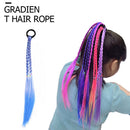 Girls Kids Elastic Wig Rubber Band Rope Ponytail Braider Hair Tie (Blue) Newly
