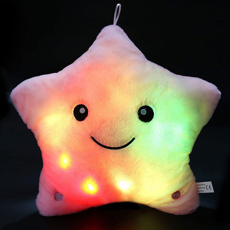 Luminous Pillow Star Cushion Stuffed Plush Colorful Household Night Light T