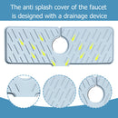 Bathroom Faucet Water Catcher Mat Sink Draining Pad Behind Faucet (Grey)