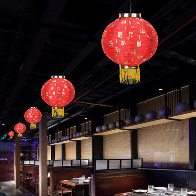 Waterproof Blessing 10 inch Chinese Tassel Lanterns Festival Decor (2pcs) Newly