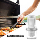 Portable Press Silicone Oil Bottle Brush Storage Cover Kitchen Tool (Grey)