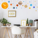 Planet Solar System Outer Space Wall Stickers Cartoon Mural Bedroom Room Decor