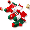 5pair Winter Children Kid Cotton Short Socks Cute Christmas Sock (9-12T)