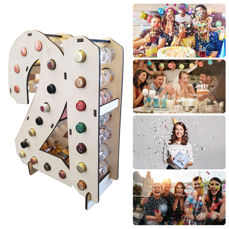 Creative 21st Birthday Wine Rack Bar Wine Display Storage Hanger Wooden Cra