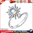 Anti Stress Rings Adjustable Opening Rotatable Jewelry Sun Flower (White) Newly