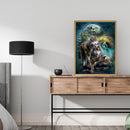 Frameless Oil Paint By Numbers Wolf DIY Canvas Picture Craft Kit for Home Newly