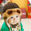 Toddlers Cool Baby Boy Girl Infant Winter Pilot Warm Cap Hat Beanie(Coffee)