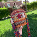 Ethnic Women Messenger Bag Woven Tassels Small Bucket Shoulder Handbags Totes