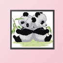 14CT Partial Cross Stitch Back to Back Panda Counted DIY Embroidery Kits