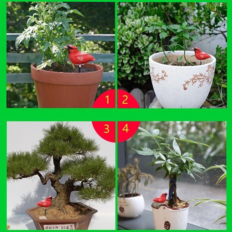 Soil Water Tester Bird Shape Flower Pot Moisture Sensor Farm Meter (Red)