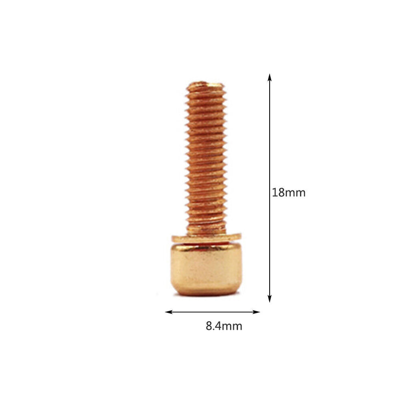 6x MTB Stem Bolts M5x18mm Titanium Plated Allen Hex Head Stem Screws with Was