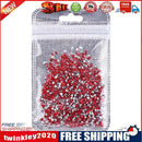 500pcs Glitter Shimmer Sharp Tip Nail Art Rhinestones Manicure Charm (Red)