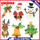 6pcs Christmas Cute Stickers Santa Claus Animal DIY Round Diamond Painting Kit