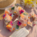 Headwear Elastic Transparent Net Yarn Embroidery Flower Korea Chic Hair Bands