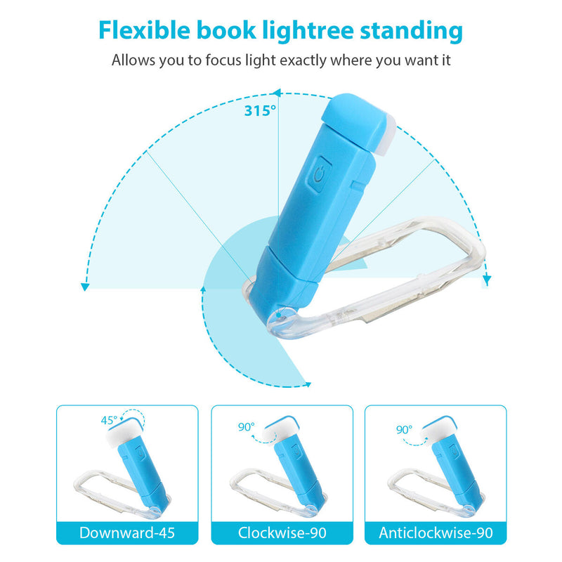 Recharging Book Reading Light Adjustable Brightness & Flexible Angles for B