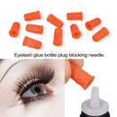 10pcs Mini Eyelash Glue Bottle Plug Blocking Needle for Eyelash Extensions Tools