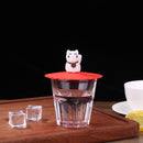 Clear Cherry Silicone Cup Cover Leakproof Heat-resistant Lid (Lucky Cat)