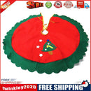 60cm Xmas Tree Skirt Star Green Wave Edged Carpet Nonwoven Floor Mat Decor