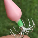 10pcs Squid Jigs Hooks Cuttlefish Octopus Bait Fishhook (Pink Luminous 45g)