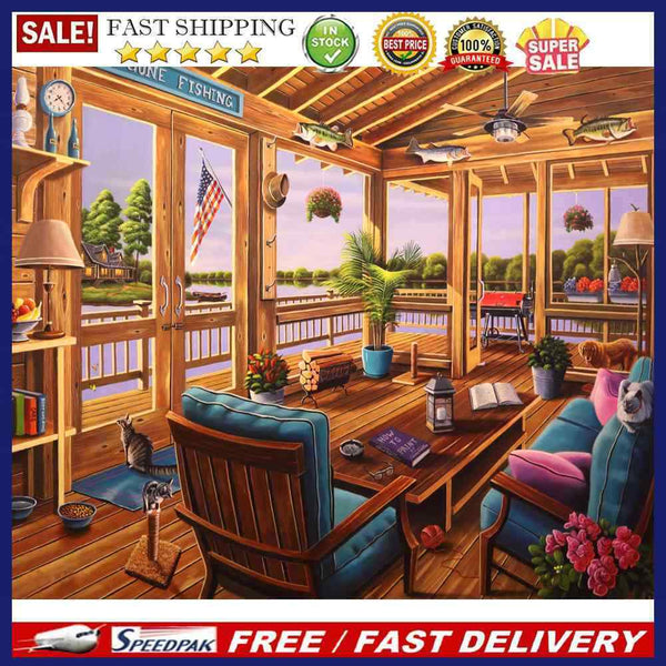 Paint By Numbers for Adults Beginner House Living Room DIY Acrylic Painting Kit