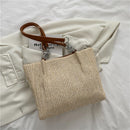 Letters Straw Shoulder Bags Large Capacity Women Summer Beach Underarm Tote Bag