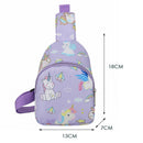 Children Cute Cartoon Print Nylon Chest Bags Mini Crossbody Bags (Purple)