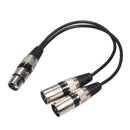 Zinc Alloy Plug 3Pin XLR Female to Dual 2 Male Y Splitter Audio Extension C