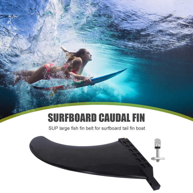 9in Surfing Tail Fin Removable Paddle Rudder Surfboard Stabilizer (Black) Newly