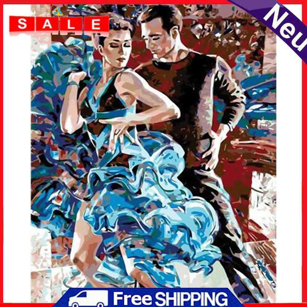 Oil Paint By Numbers Picture DIY Drawing Painting Dancing Couple Paint Decor Art