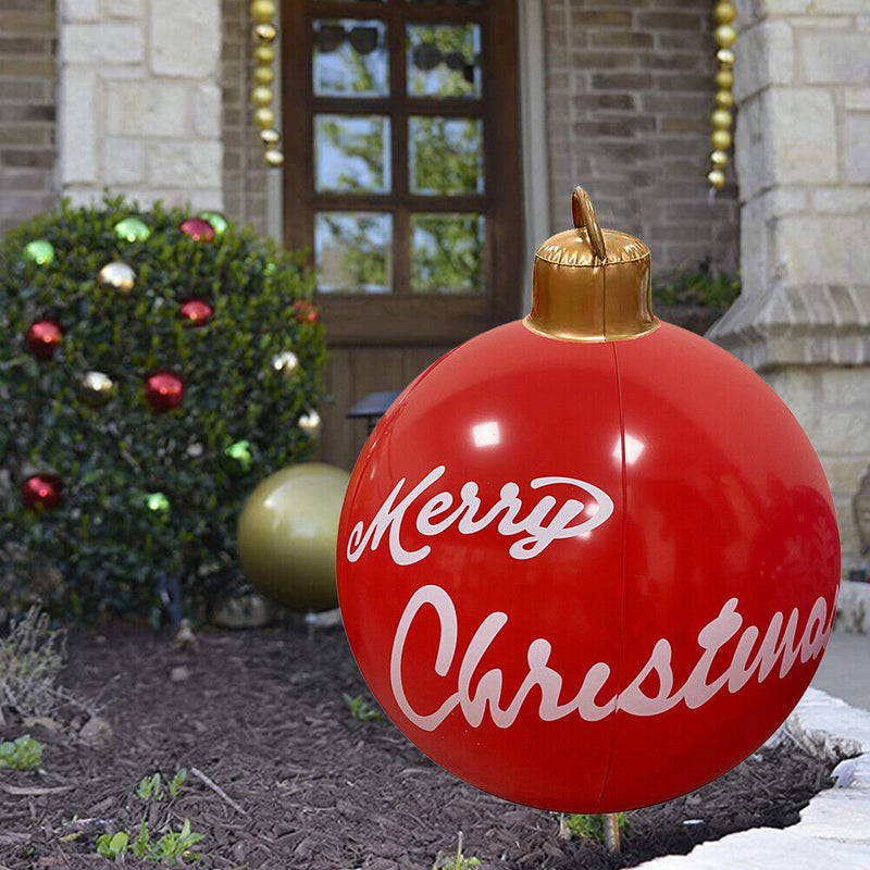 60cm Inflatable Christmas Balloon w/Pump Printed Ornament (Merry Christmas)