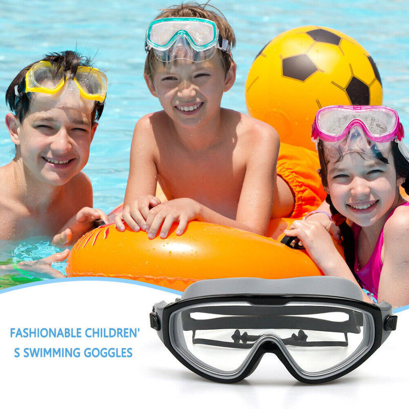 Children Goggles Waterproof Anti-fog Swimming Snorkeling Glasses (Black) Newly