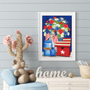 Diamond Painting Kit National Flag Bouquet Full Round Rhinestone Wall