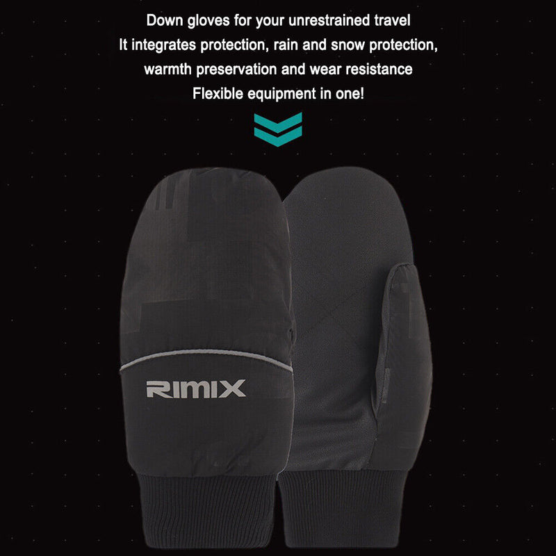 Anti-Cold Waterproof Warm Snow Skiing Mid Winter Down Gloves for Men Women