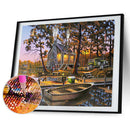 5D Diamond Painting Lake Landscape Full Round Drill DIY Home Decorative Drawi