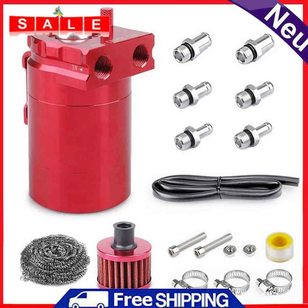 Car Baffled Oil Trap Can Tank with Filter Pants Cleaner Vehicle Fuel Accessories