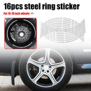 16pcs 18 inch Reflective Car Motorcycle Wheel Rim Stripe Stickers (White) Newly