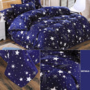 4pcs Star Printing Duvet Cover Flat Bed Sheet Pillowcase Soft Cotton Bedding