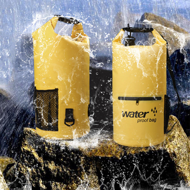 Waterproof Bucket Dry Bag Swimming Kayak Trekking Drift Sack (Yellow 20L) Newly