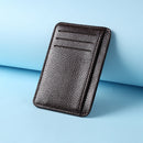Retro Women PU Litchee Pattern Pure Color Card Case Mini Purse (Dark Brown)