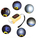 Hand Crank Solar Dynamo Torch Lamp Outdoor Emergency LED Flashlight (yellow