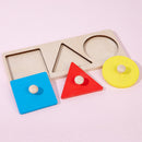 Geometric Hand Grabbing Board Wooden Jigsaw Children Educational Toys (B) Newly