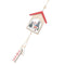 Creative Hollow-out Alpaca House Christmas Pendant Children Gifts (Red)