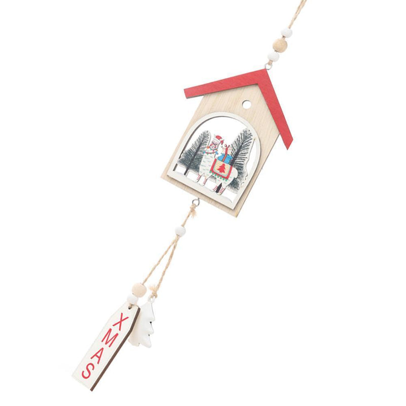 Creative Hollow-out Alpaca House Christmas Pendant Children Gifts (Red)