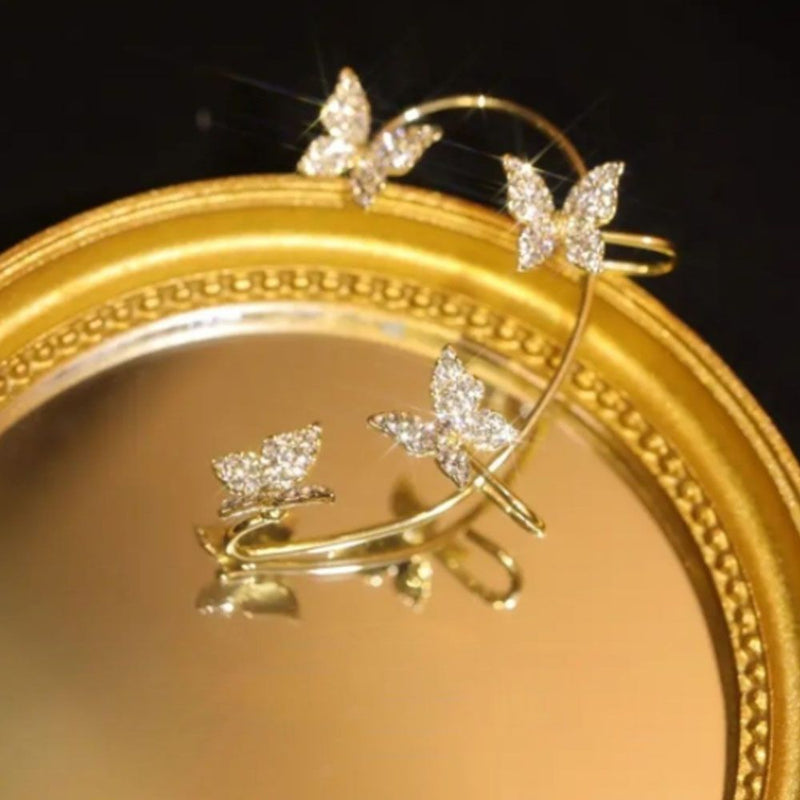 Women Men Jewelry Ear Wrap Rhinestones Ear Cuff Tragus Earrings Non Piercing